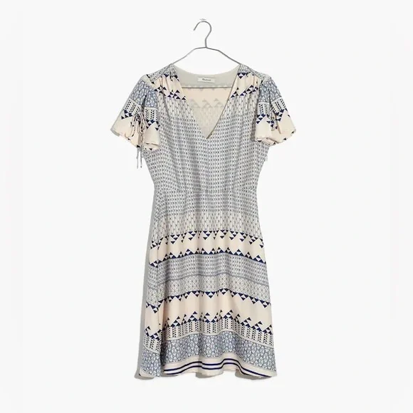 MADEWELL Poppy Dress in lonian Tile - J2333 - Sz 0 - Picture 4 of 12